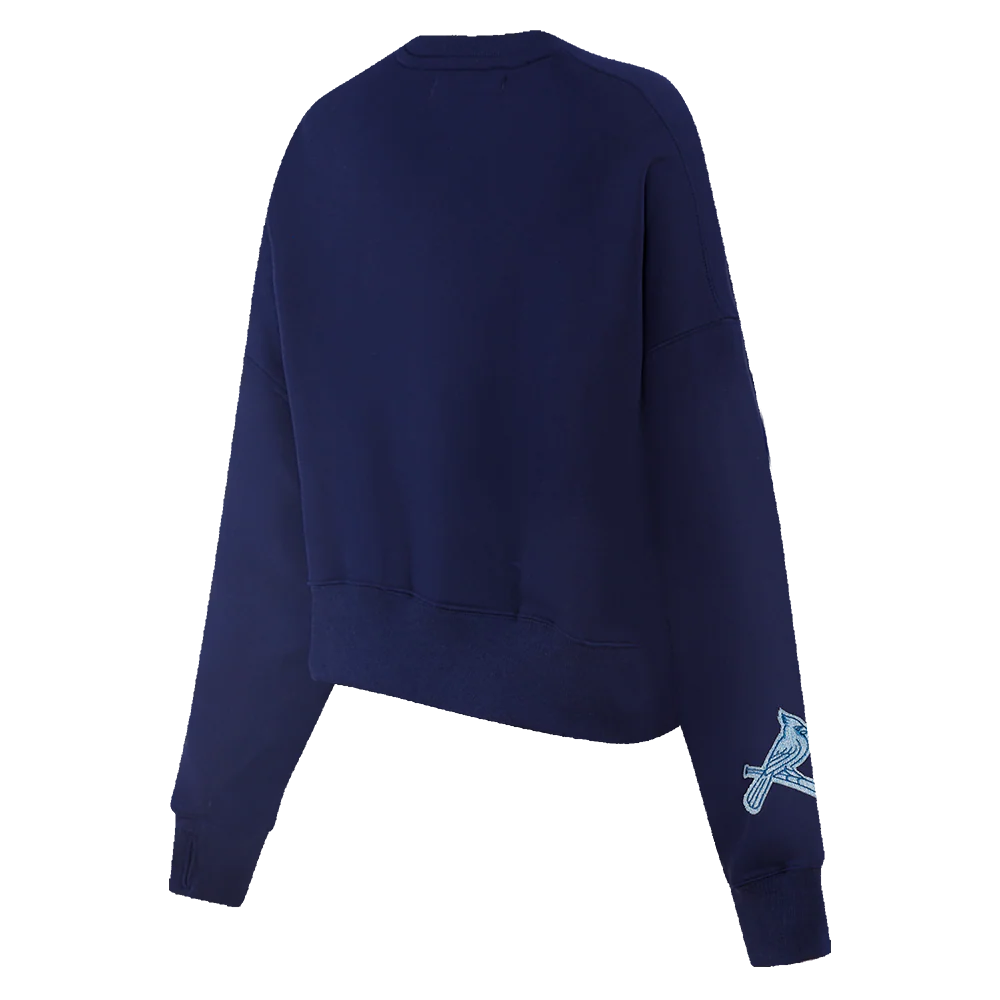 MLB ST. LOUIS CARDINALS VARSITY BLUES WOMEN'S CREWNECK (MIDNIGHT NAVY) - Image 3