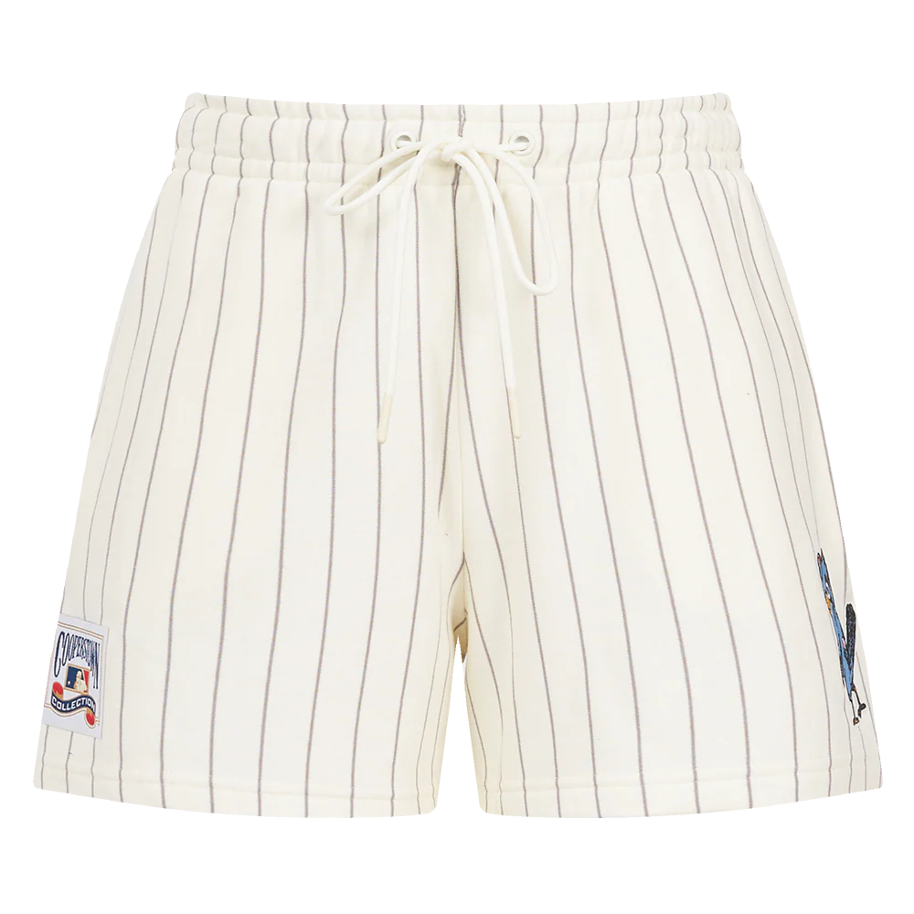 MLB ST. LOUIS CARDINALS PINSTRIPE RETRO CLASSIC WOMEN'S FLC SHORT (EGGSHELL/ GREY) - Image 2