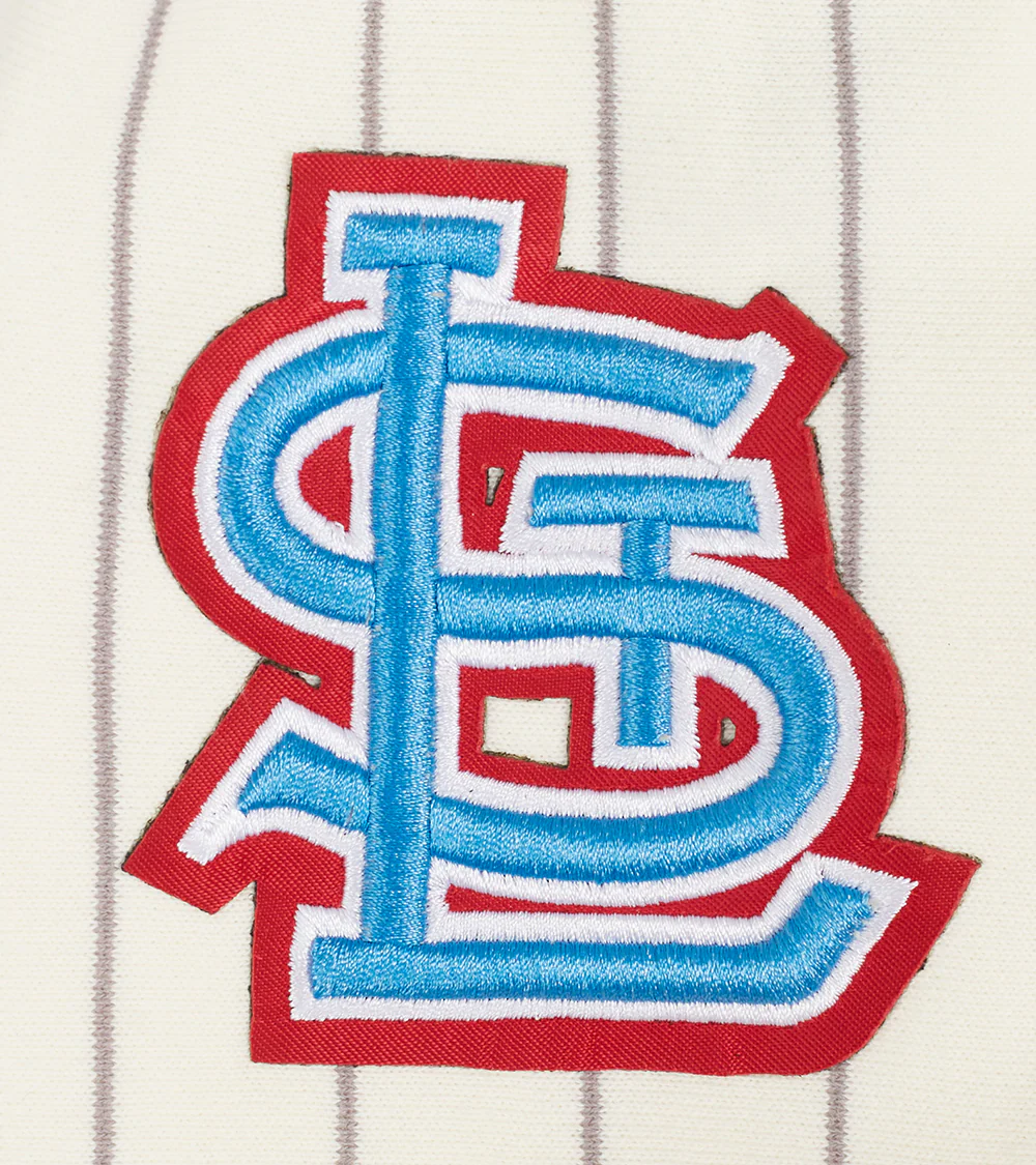 MLB ST. LOUIS CARDINALS PINSTRIPE RETRO CLASSIC WOMEN'S FLC SHORT (EGGSHELL/ GREY) - Image 7