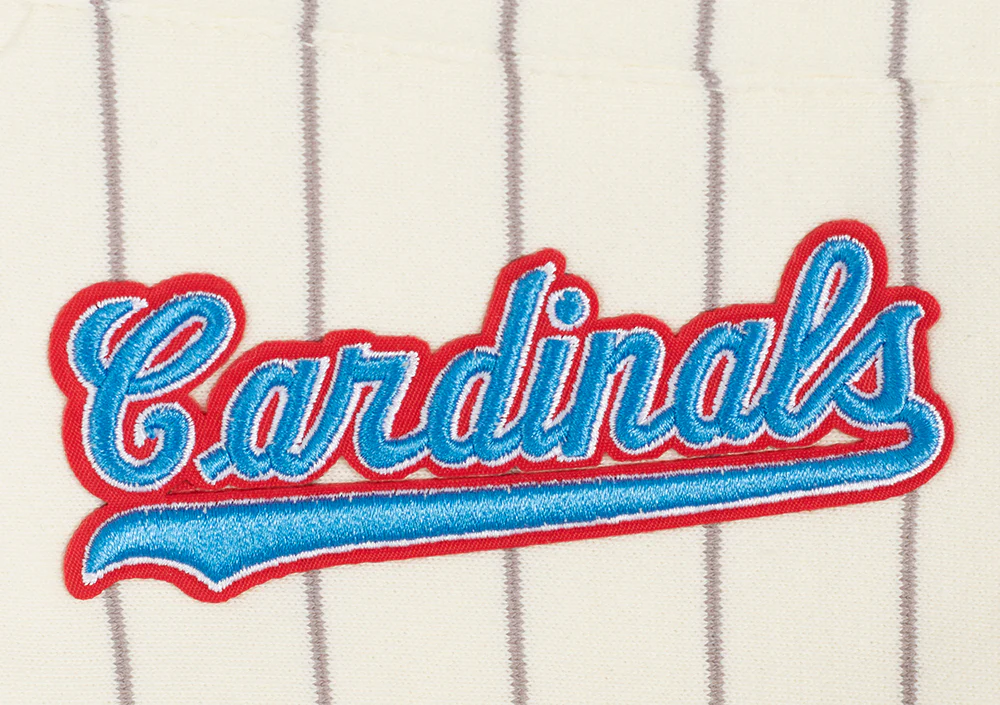 MLB ST. LOUIS CARDINALS PINSTRIPE RETRO CLASSIC WOMEN'S FLC SHORT (EGGSHELL/ GREY) - Image 8