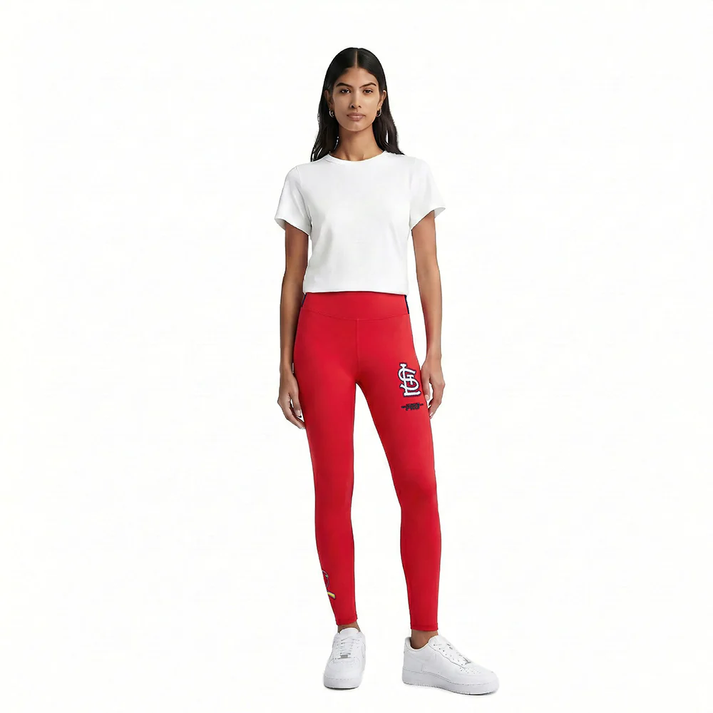 MLB ST. LOUIS CARDINALS CLASSIC CHENILLE WOMEN'S HW JERSEY LEGGING (RED) - Image 3