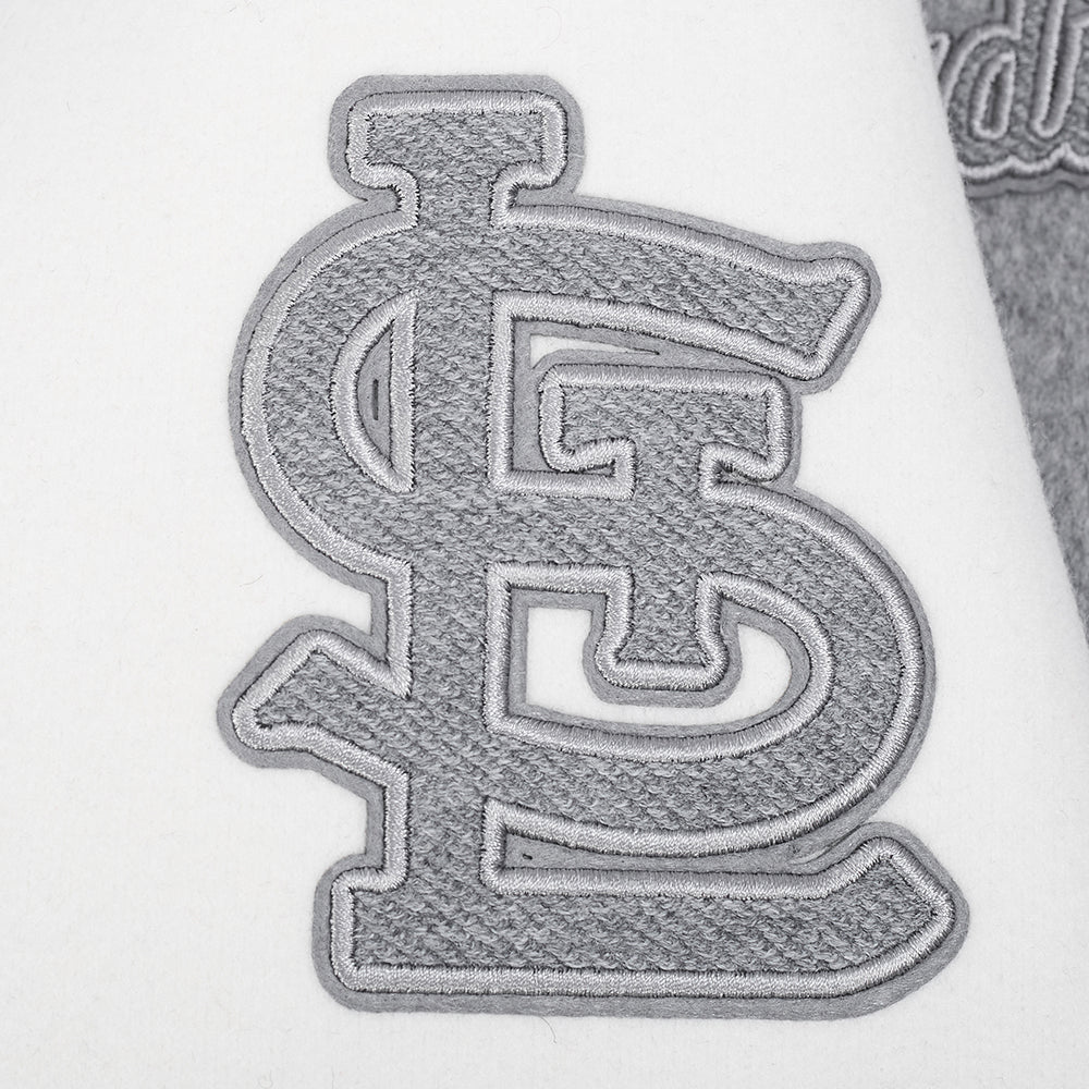 MLB ST. LOUIS CARDINALS REVERSE FRENCH TERRY WOMEN'S WOOL VARSITY JACK (BLACK/GRAY/EGGSHELL) - Image 12