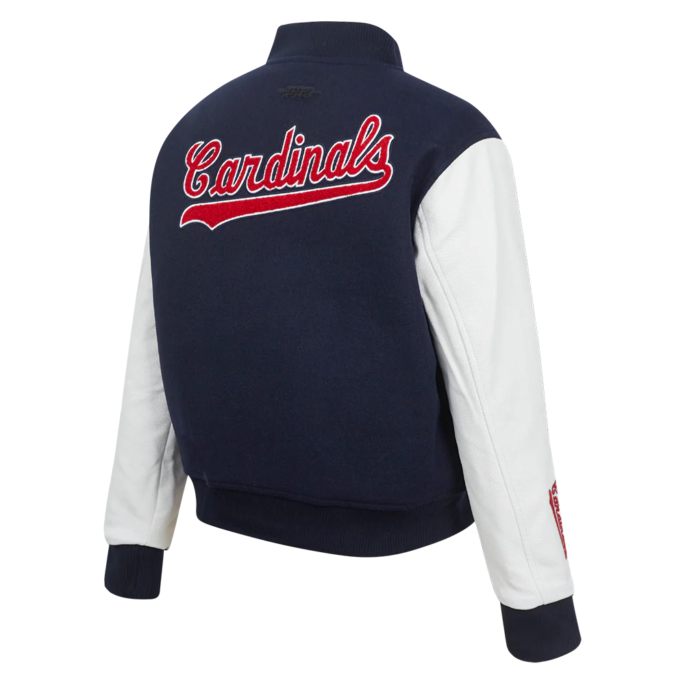 MLB ST. LOUIS CARDINALS CLASSIC WOMEN'S WOOL VARSITY JACKET (MIDNIGHT NAVY/WHITE) - Image 4