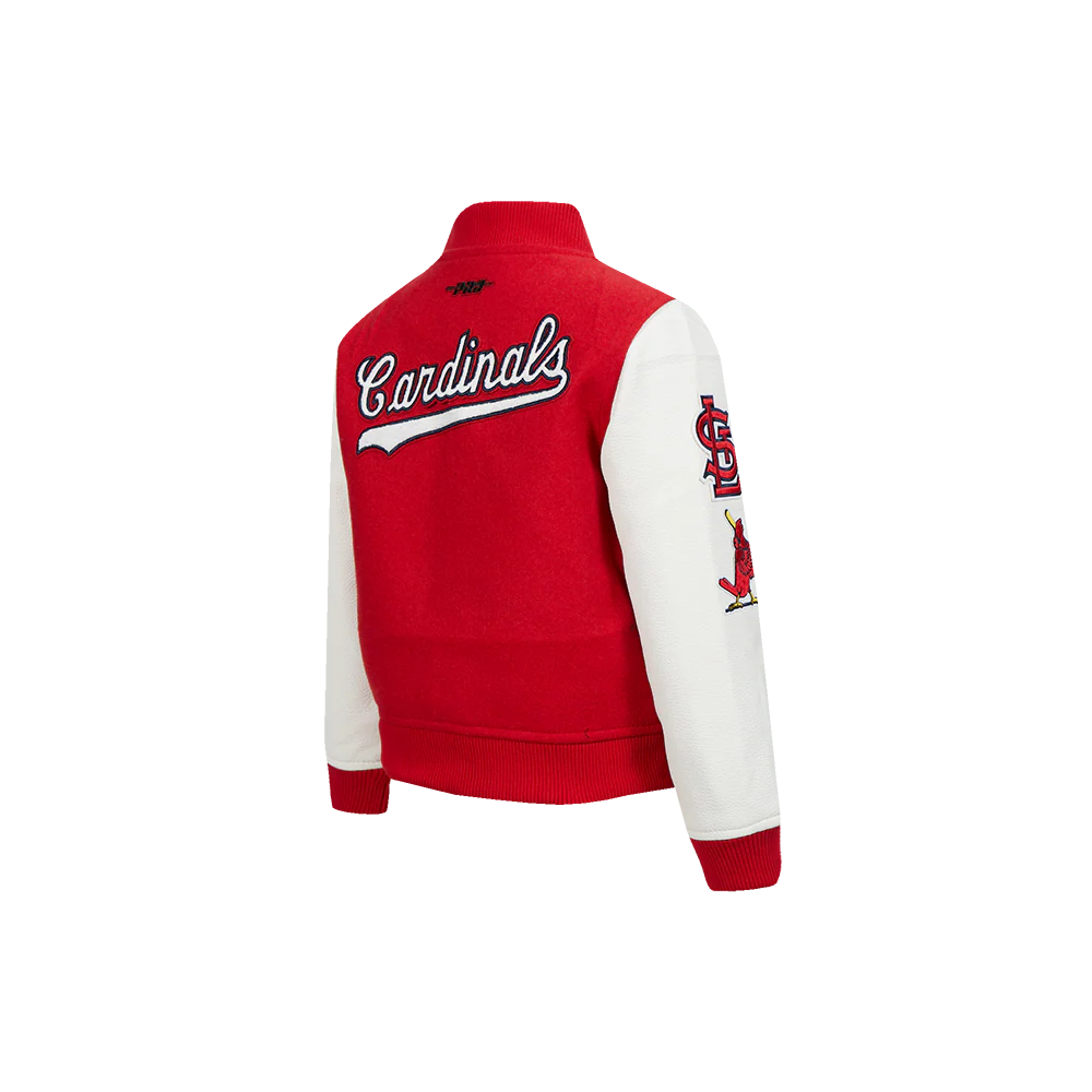 MLB ST. LOUIS CARDINALS CLASSIC CHENILLE LITTLE BOY'S WOOL VARSITY JACKET (RED/WHITE) - Image 4