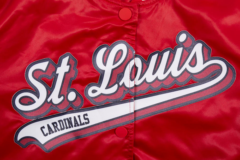 MLB ST. LOUIS CARDINALS SCRIPT TAIL WOMEN'S SATIN JACKET (RED) - Image 5