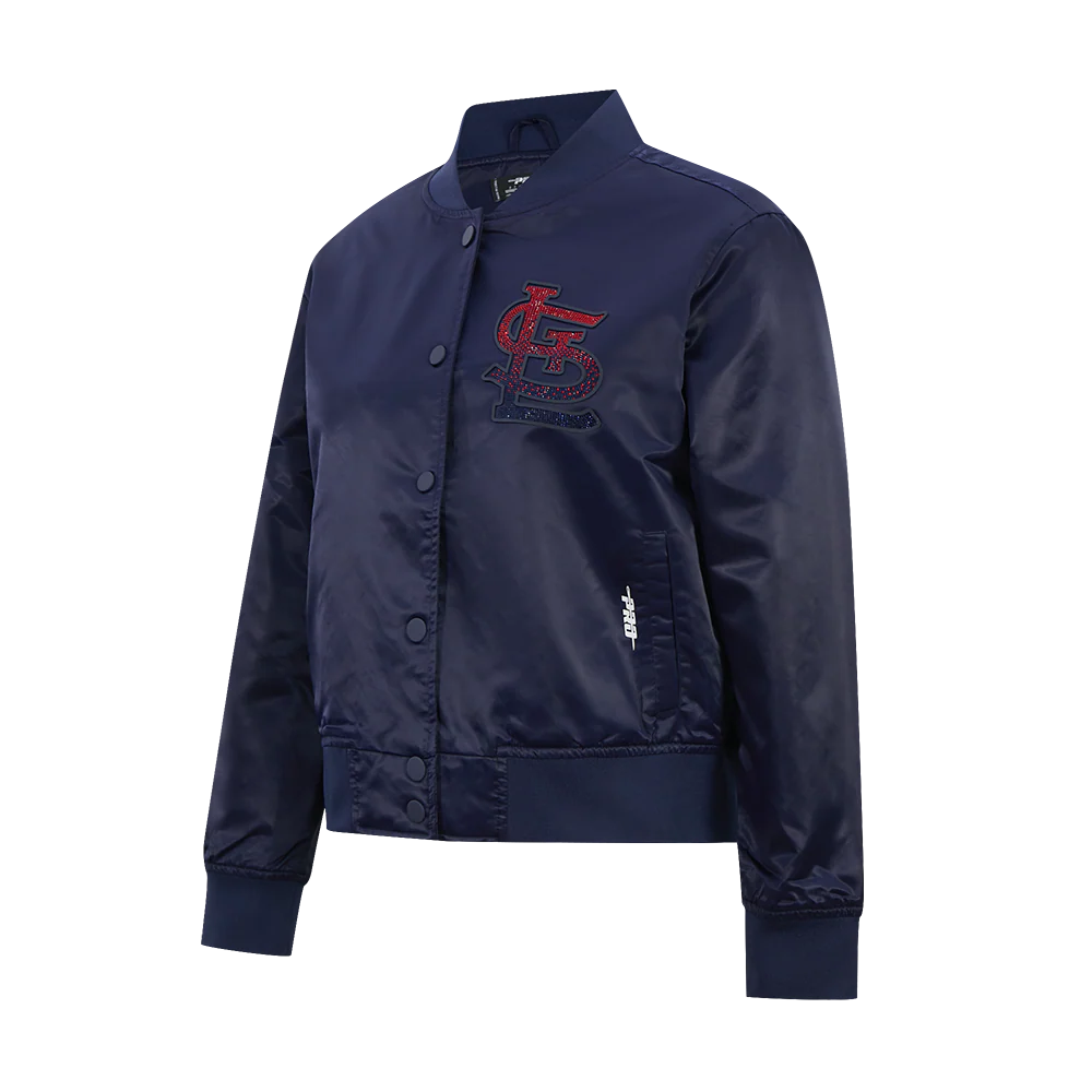 MLB ST. LOUIS CARDINALS JEWELS W SATIN JACKET (MIDNIGHT NAVY) - Image 3