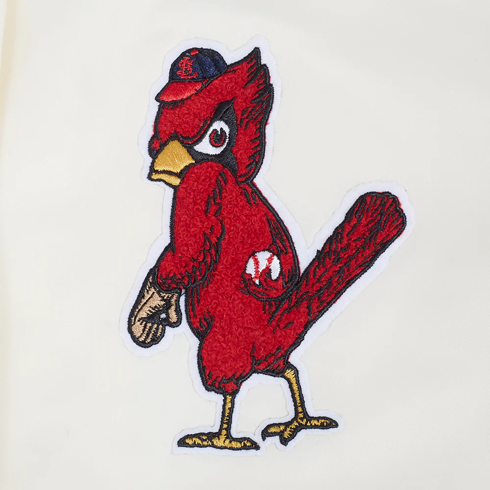 MLB ST. LOUIS CARDINALS RETRO CLASSICS WOMEN'S SATIN JACKET (EGGSHELL/ UNIVERSITY BLUE) - Image 5