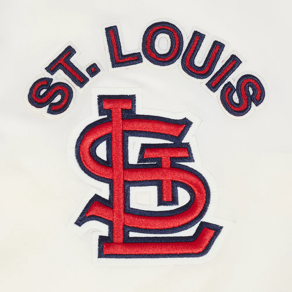 MLB ST. LOUIS CARDINALS RETRO CLASSICS WOMEN'S SATIN JACKET (EGGSHELL/ UNIVERSITY BLUE) - Image 6