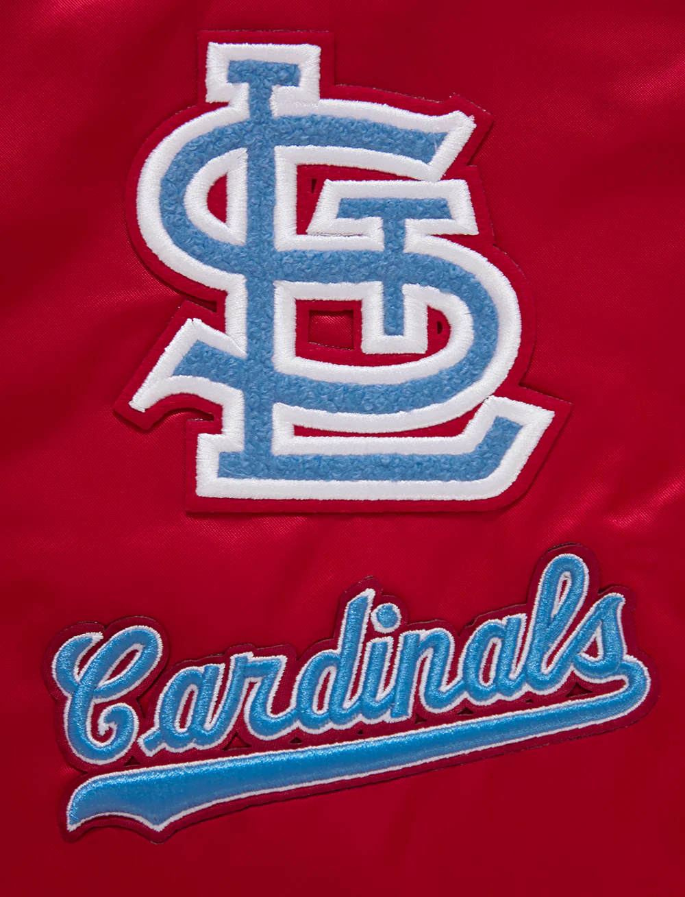 MLB ST. LOUIS CARDINALS RETRO CLASSIC WOMEN'S RIB SATIN JACKET (RED) - Image 6
