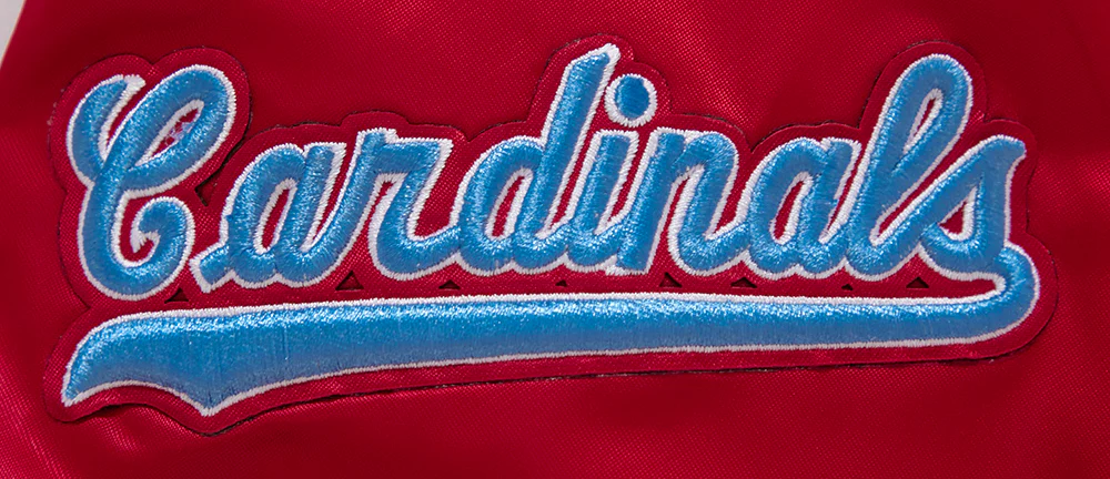 MLB ST. LOUIS CARDINALS RETRO CLASSIC WOMEN'S RIB SATIN JACKET (RED) - Image 7
