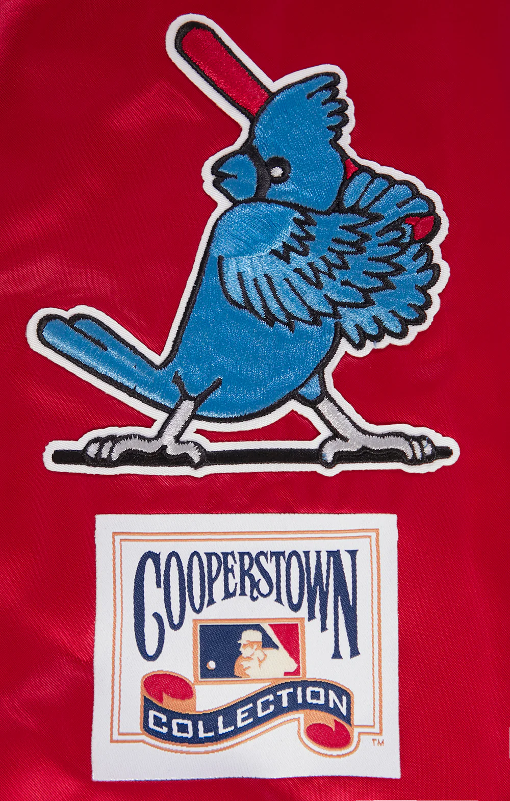 MLB ST. LOUIS CARDINALS RETRO CLASSIC WOMEN'S RIB SATIN JACKET (RED) - Image 8