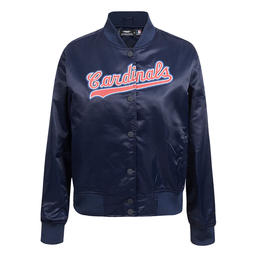 MLB ST. LOUIS CARDINALS CLASSIC WOMEN'S SATIN JACKET (MIDNIGHT NAVY)