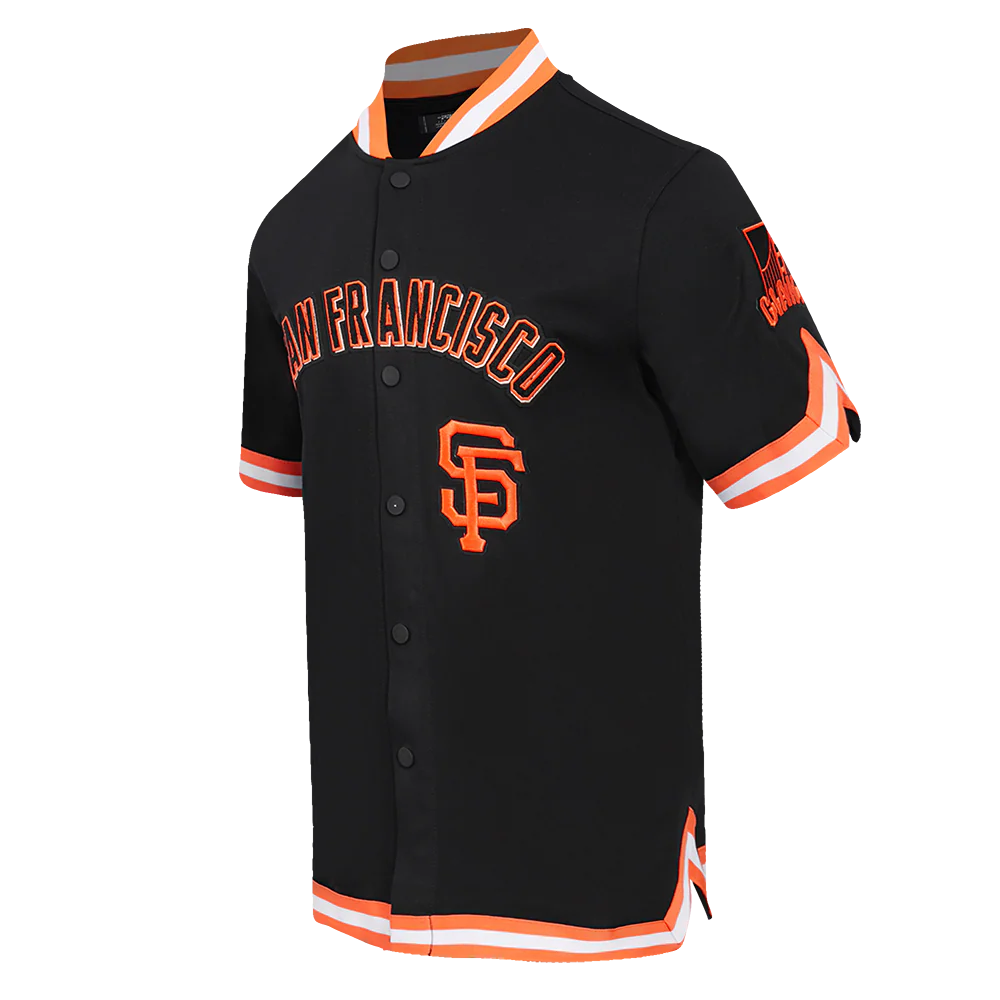 MLB SAN FRANCISCO GIANTS CLASSIC MEN'S WARM UP JACKET (BLACK/ORANGE) - Image 2