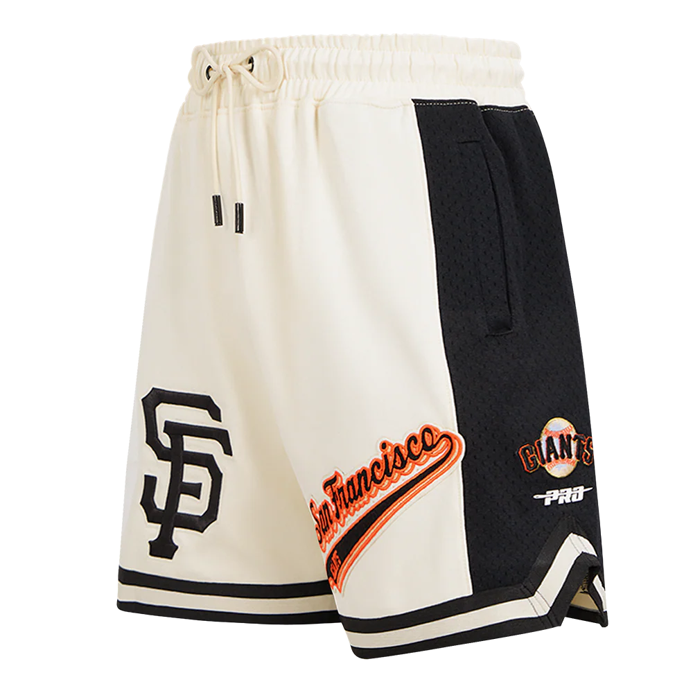MLB SAN FRANCISCO GIANTS SCRIPT TAIL MEN'S DOUBLE KNIT 2.0 SHORT (EGGSHELL/ BLACK)