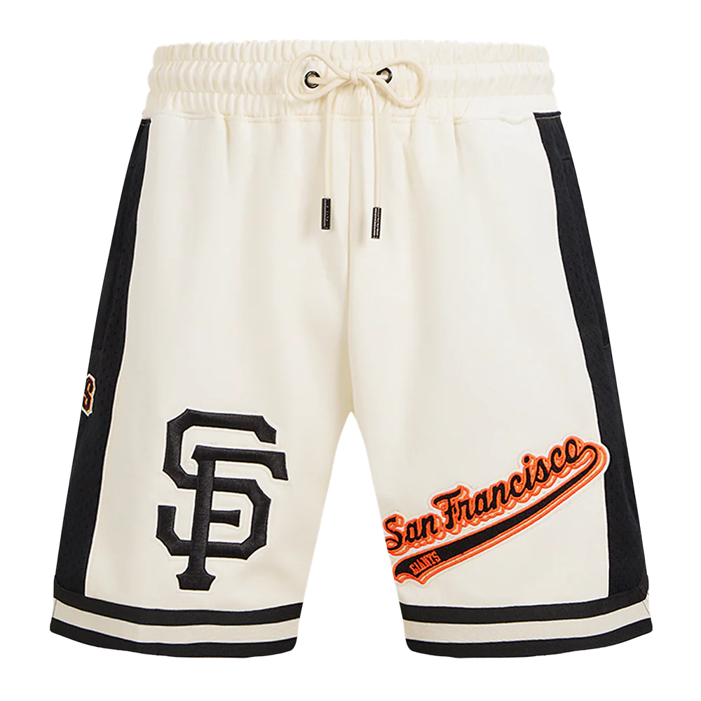 MLB SAN FRANCISCO GIANTS SCRIPT TAIL MEN'S DOUBLE KNIT 2.0 SHORT (EGGSHELL/ BLACK) - Image 2