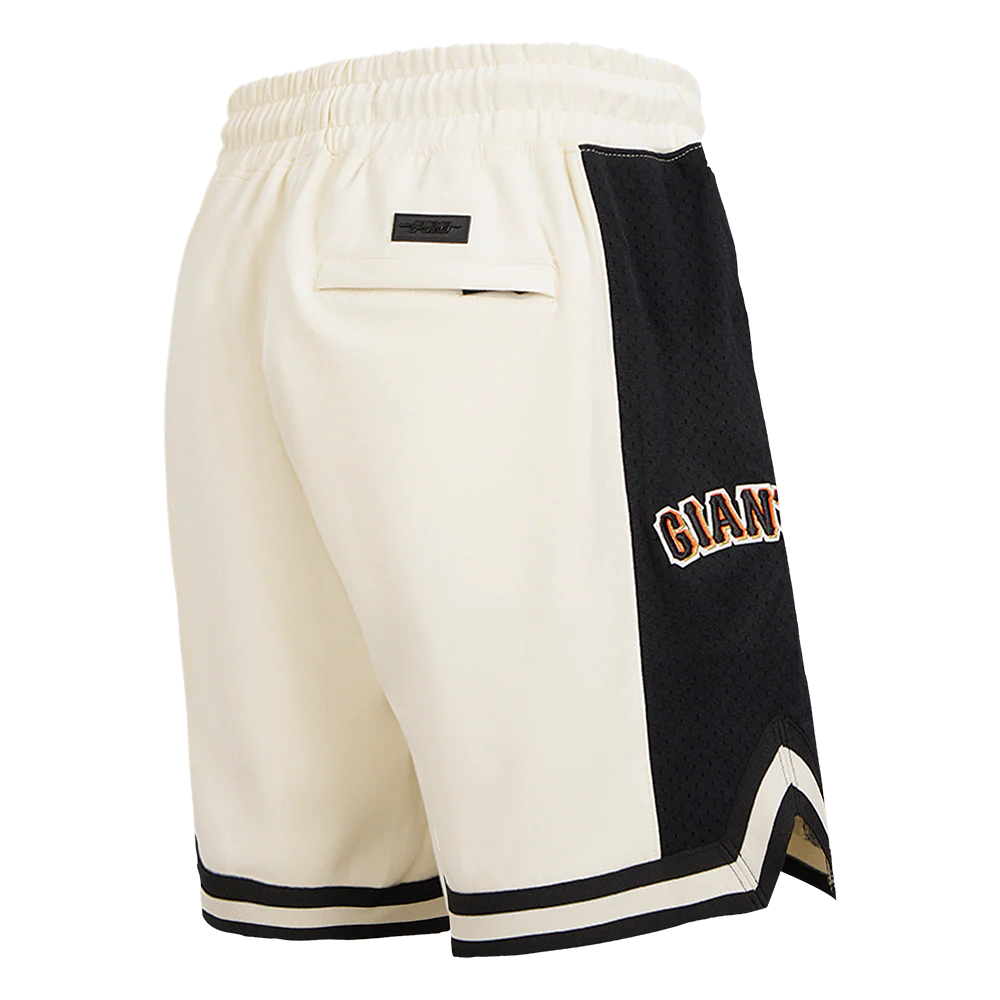 MLB SAN FRANCISCO GIANTS SCRIPT TAIL MEN'S DOUBLE KNIT 2.0 SHORT (EGGSHELL/ BLACK) - Image 4