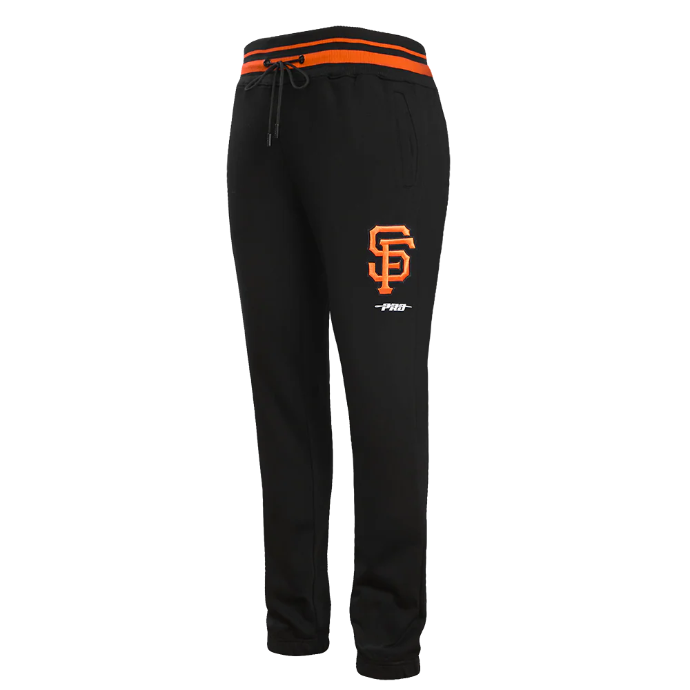 MLB SAN FRANCISCO GIANTS SCRIPT TAIL MEN'S RIB FLEECE SWEATPANT (BLACK/ORANGE)