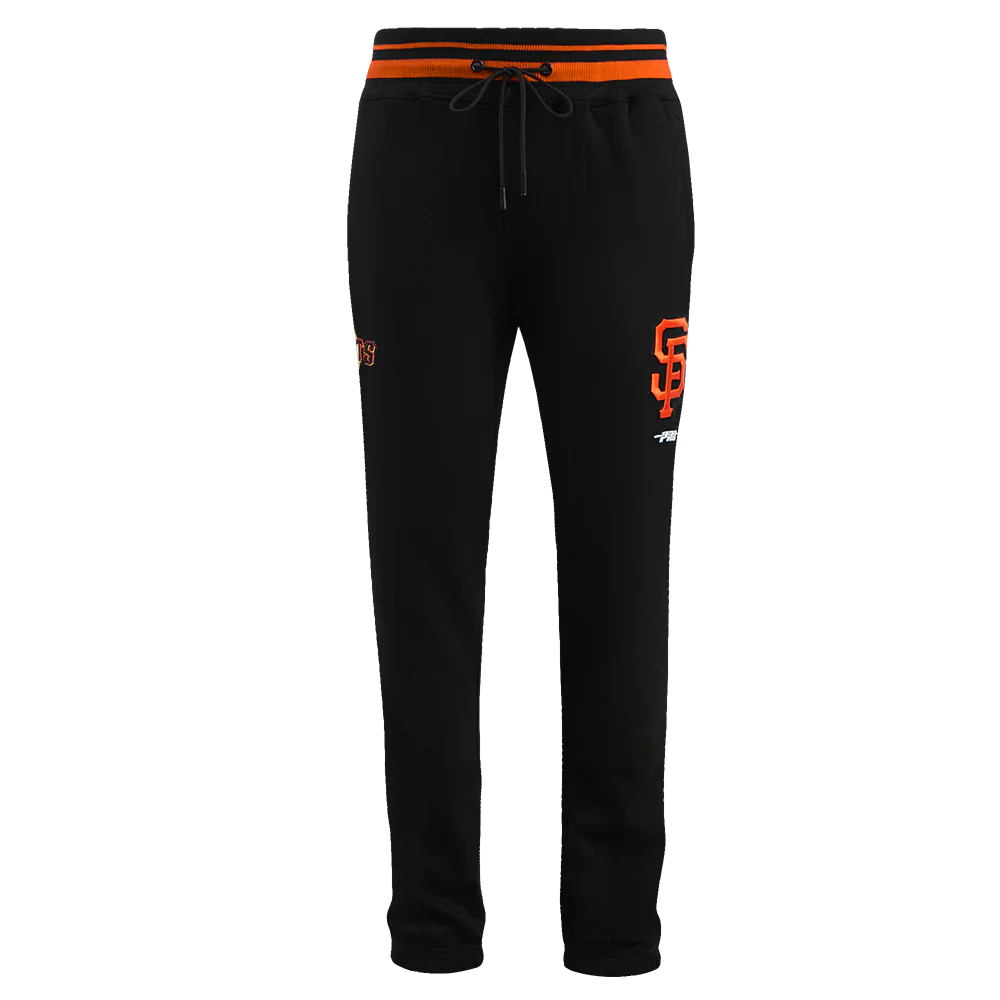 MLB SAN FRANCISCO GIANTS SCRIPT TAIL MEN'S RIB FLEECE SWEATPANT (BLACK/ORANGE) - Image 2