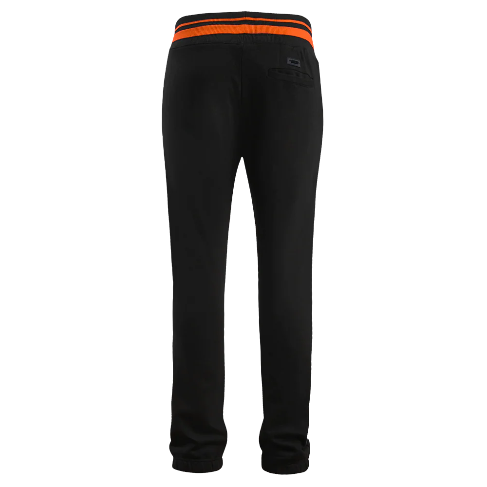 MLB SAN FRANCISCO GIANTS SCRIPT TAIL MEN'S RIB FLEECE SWEATPANT (BLACK/ORANGE) - Image 3