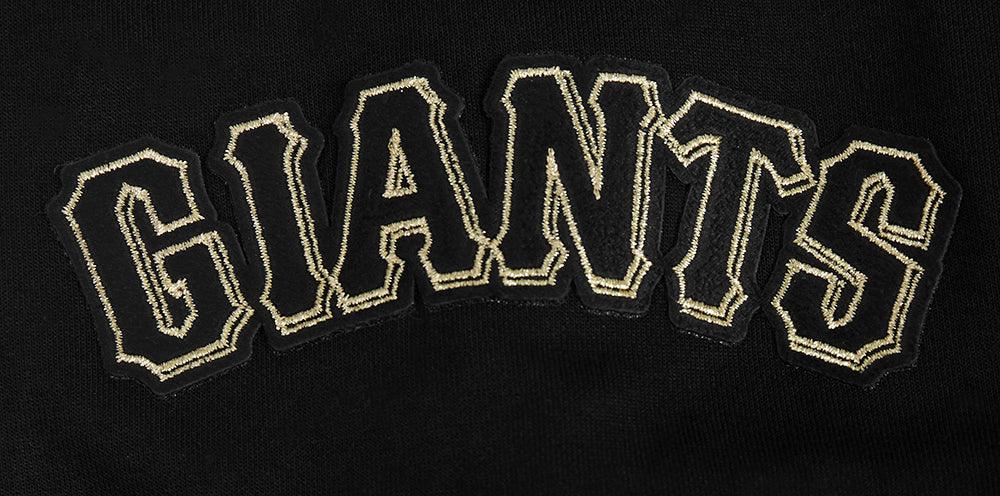 MLB SAN FRANCISCO GIANTS BLACK & GOLD DOUBLE KNIT FULL ZIP PULLOVER HOODIE (BLACK) - Image 8