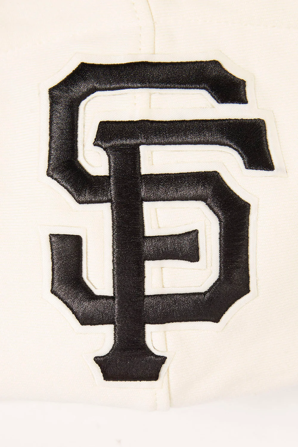 MLB SAN FRANCISCO GIANTS SCRIPT TAIL MEN'S RIB FLEECE PULLOVER HOODIE (EGGSHELL/ BLACK) - Image 5