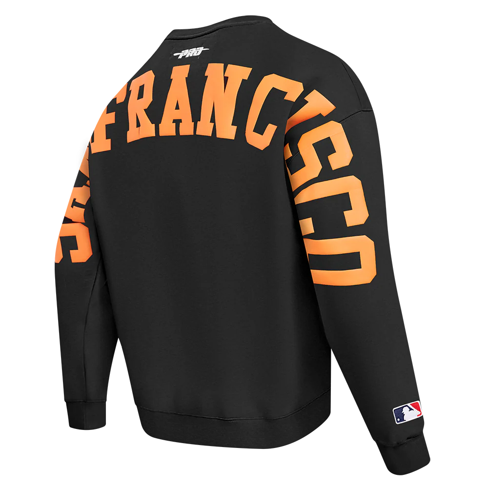 MLB SAN FRANCISCO GIANTS WINGSPAN MEN'S DROP SHOULDER FLEECE CREWNECK (BLACK) - Image 6