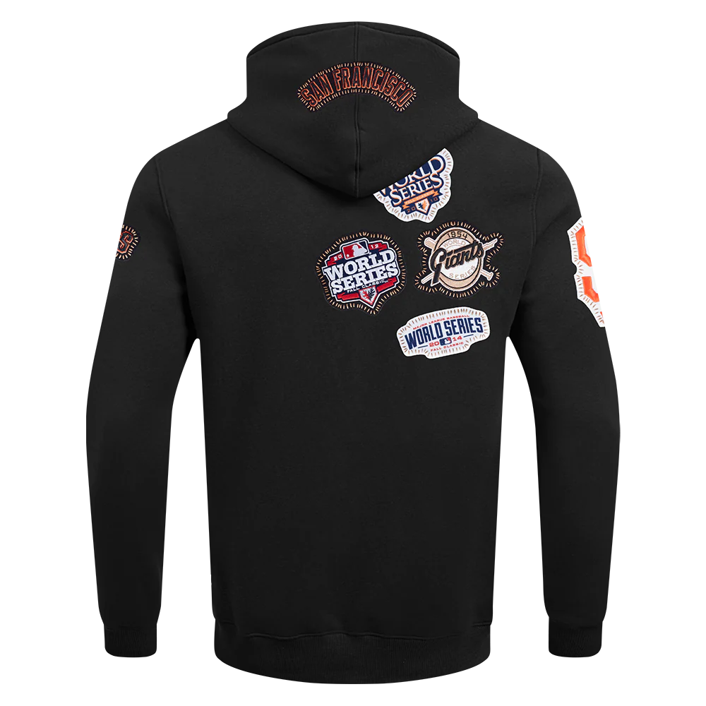 MLB SAN FRANCISCO GIANTS DIY PICK STITCH MEN'S DK PO HOODIE (BLACK) - Image 3