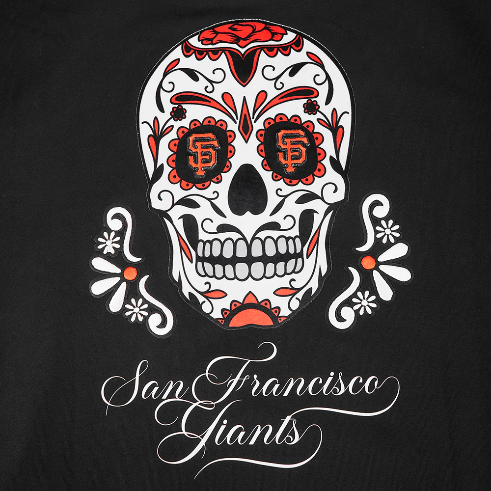 MLB SAN FRANCISCO GIANTS SUGAR SKULL MEN'S FLC PO HOODIE (BLACK) - Image 5