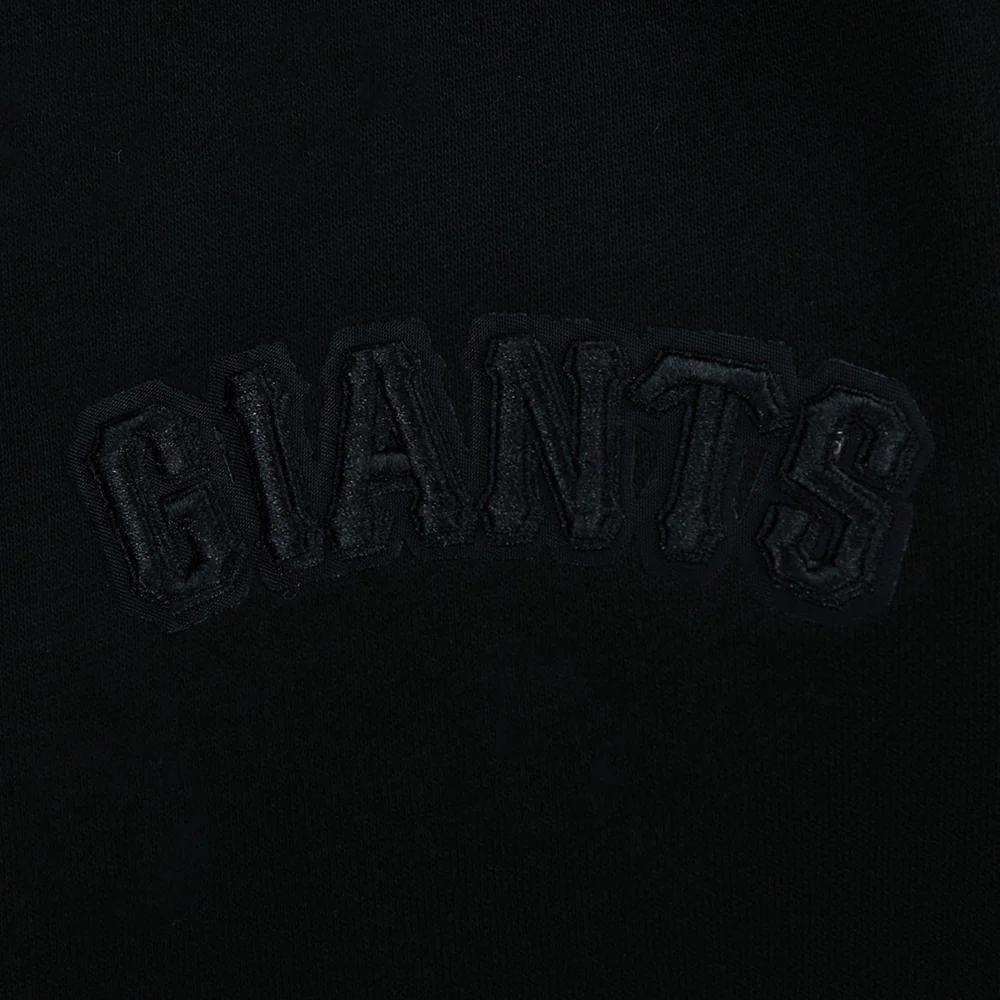 MLB SAN FRANCISCO GIANTS BLACKOUT MEN'S DROP SHOULDER FLC PO HOODIE (BLACK) - Image 6