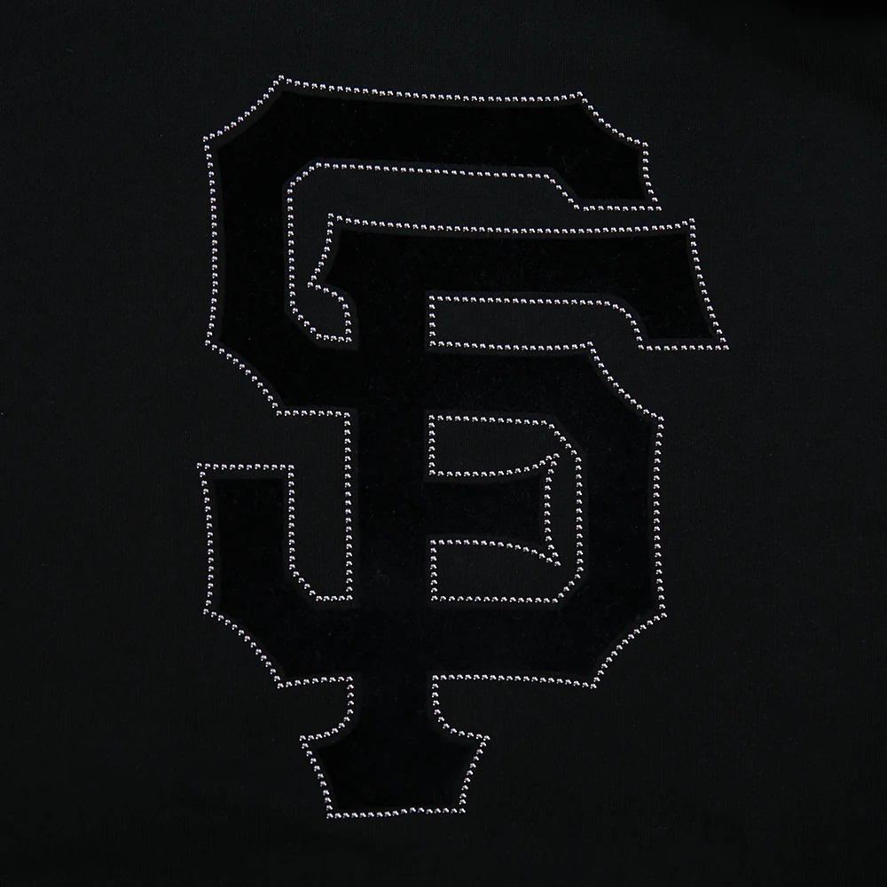 MLB SAN FRANCISCO GIANTS BLACKOUT MEN'S DROP SHOULDER FLC PO HOODIE (BLACK) - Image 8