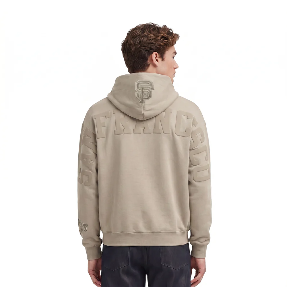 MLB SAN FRANCISCO GIANTS WINGSPAN MEN'S DROP SHOULDER FLC PO HOODIE (TAUPE)