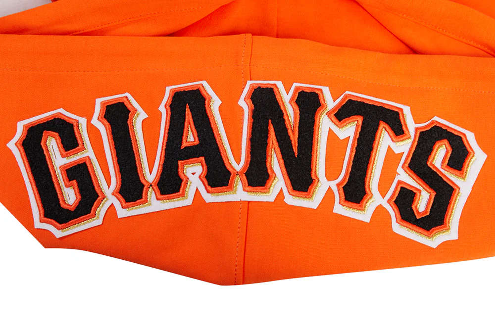 MLB SAN FRANCISCO GIANTS CLASSIC CHENILLE MEN'S PULLOVER HOODIE (ORANGE) - Image 5