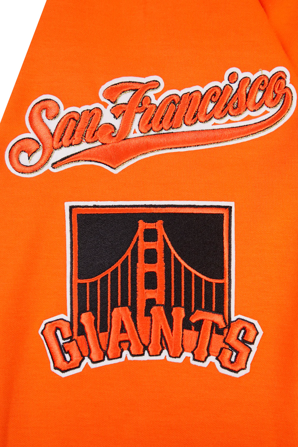 MLB SAN FRANCISCO GIANTS CLASSIC CHENILLE MEN'S PULLOVER HOODIE (ORANGE) - Image 8