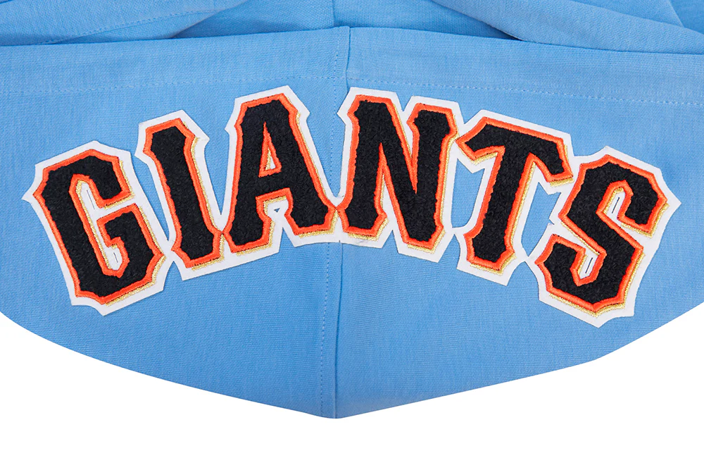 MLB SAN FRANCISCO GIANTS CLASSIC CHENILLE MEN'S FULL ZIP PULLOVER HOODIE (UNIVERSITY BLUE) - Image 5