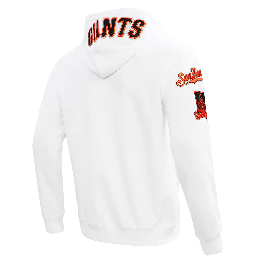 MLB SAN FRANCISCO GIANTS CLASSIC CHENILLE MEN'S FULL ZIP PULLOVER HOODIE (WHITE) - Image 3