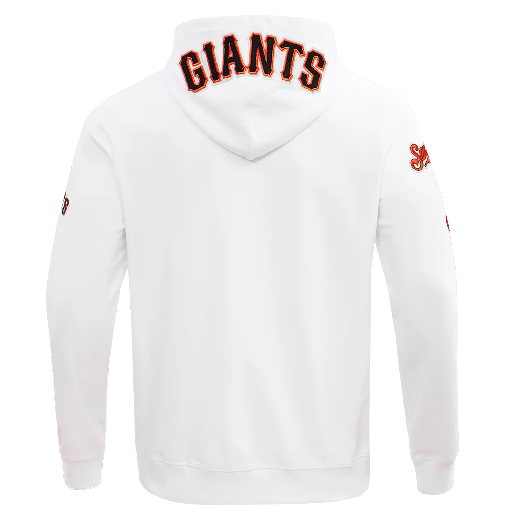 MLB SAN FRANCISCO GIANTS CLASSIC CHENILLE MEN'S FULL ZIP PULLOVER HOODIE (WHITE) - Image 4