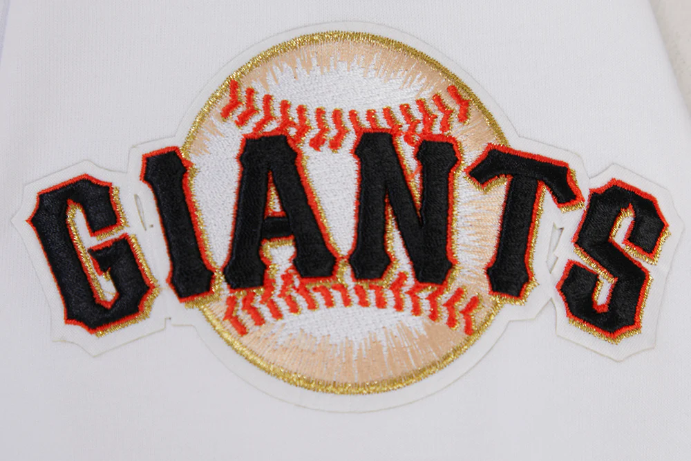 MLB SAN FRANCISCO GIANTS CLASSIC CHENILLE MEN'S FULL ZIP PULLOVER HOODIE (WHITE) - Image 7