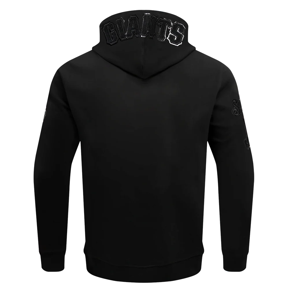 MLB SAN FRANCISCO GIANTS TRIPLE BLACK LOGO MEN'S FULL ZIP PULLOVER HOODIE (TRIPLE BLACK) - Image 3