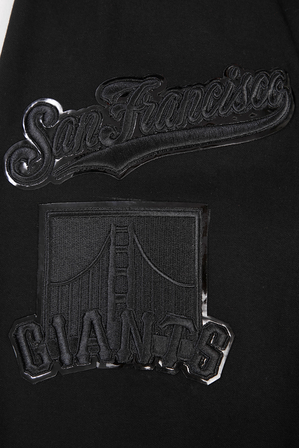 MLB SAN FRANCISCO GIANTS TRIPLE BLACK LOGO MEN'S FULL ZIP PULLOVER HOODIE (TRIPLE BLACK) - Image 6