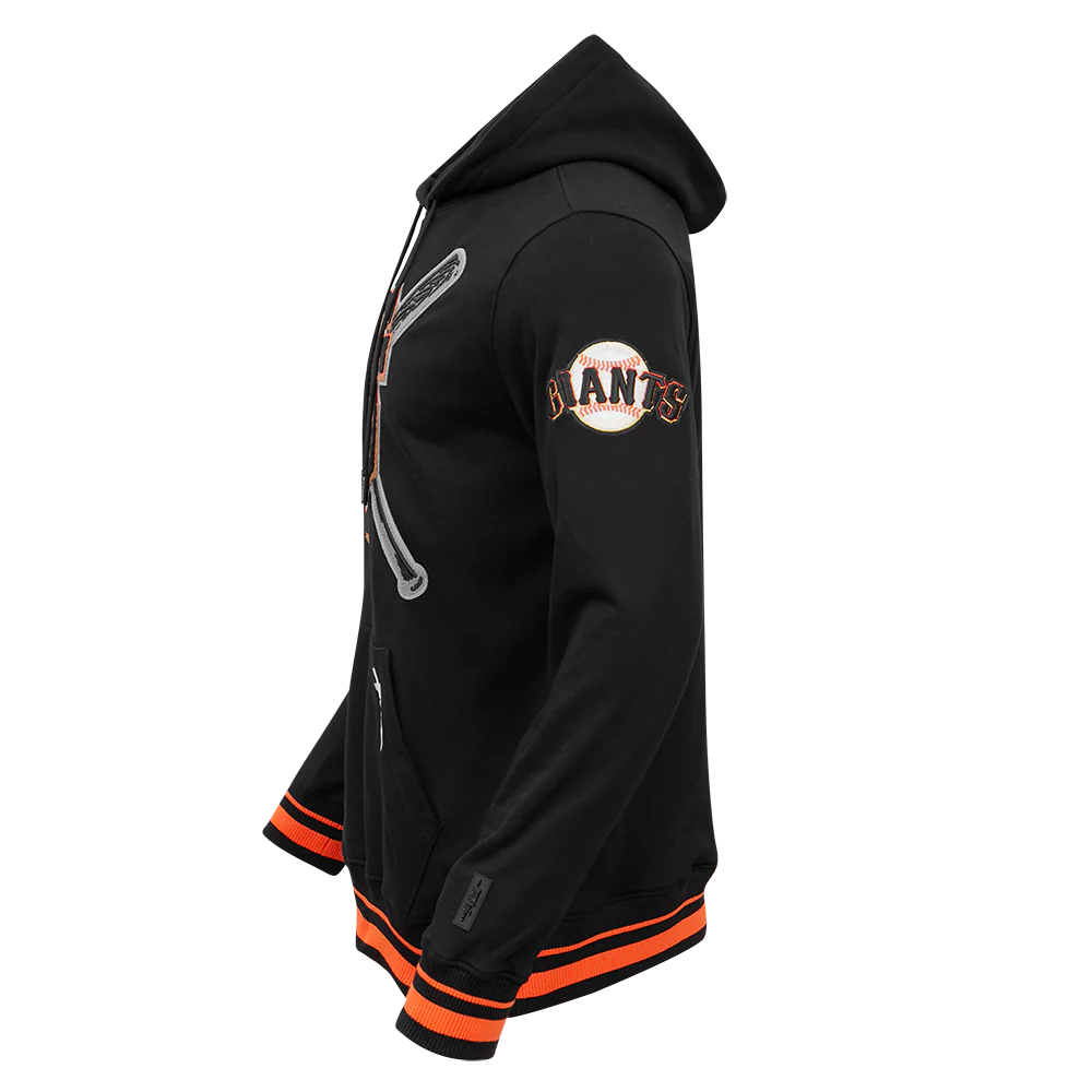 MLB SAN FRANCISCO GIANTS MASHUP MEN'S RIB PULLOVER HOODIE (BLACK/ORANGE) - Image 3