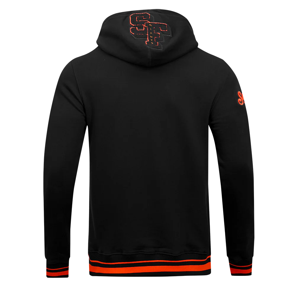 MLB SAN FRANCISCO GIANTS MASHUP MEN'S RIB PULLOVER HOODIE (BLACK/ORANGE) - Image 4