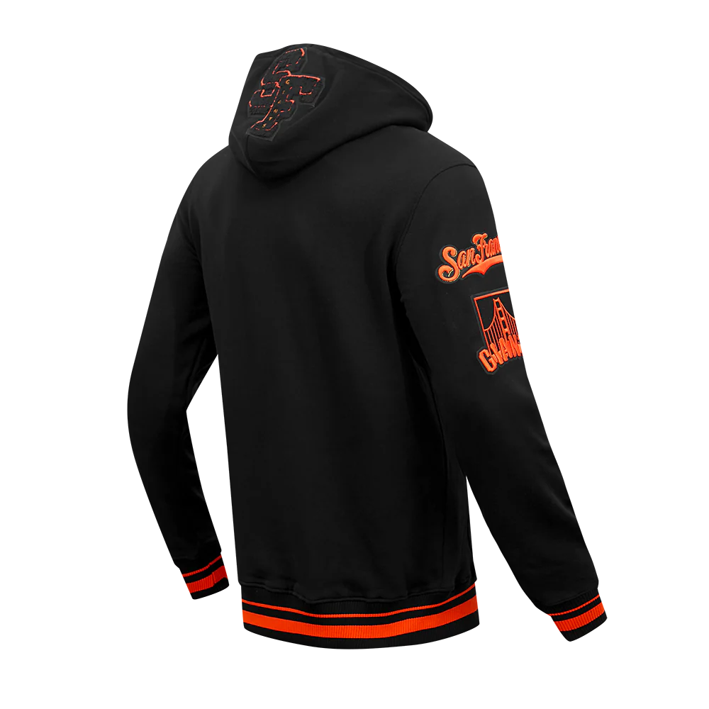 MLB SAN FRANCISCO GIANTS MASHUP MEN'S RIB PULLOVER HOODIE (BLACK/ORANGE) - Image 5