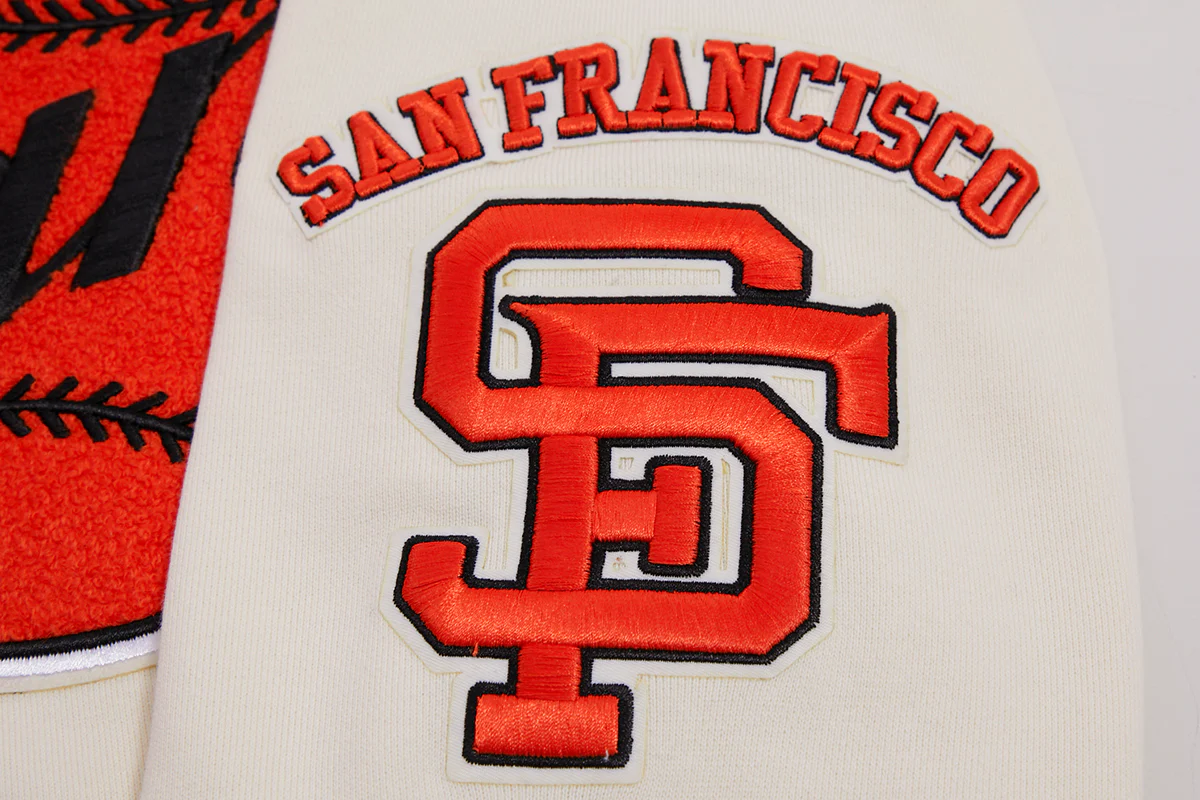 MLB SAN FRANCISCO GIANTS RETRO CLASSIC MEN'S PULLOVER HOODIE (EGGSHELL/BLACK) - Image 7