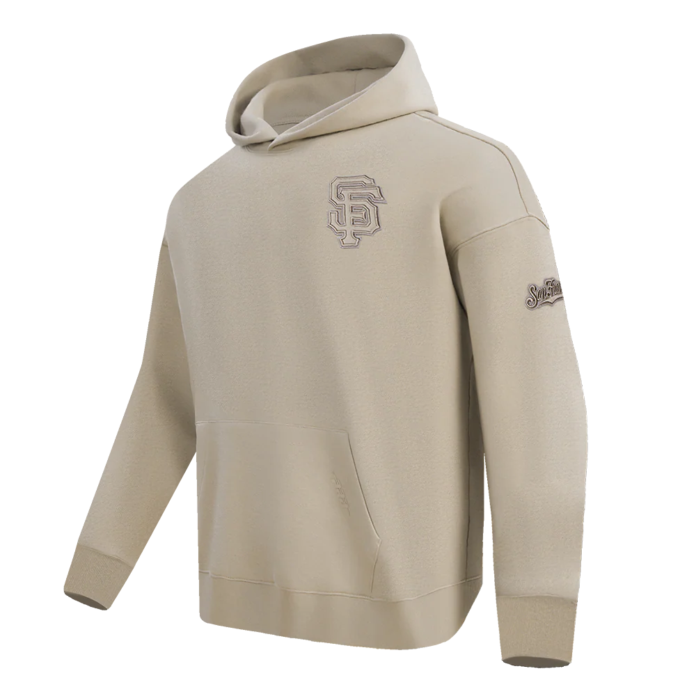 MLB SAN FRANCISCO GIANTS NEUTRAL DROP SHOULDER MEN'S PULLOVER HOODIE (TAUPE) - Image 2