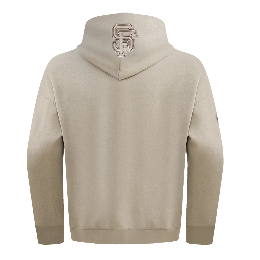 MLB SAN FRANCISCO GIANTS NEUTRAL DROP SHOULDER MEN'S PULLOVER HOODIE (TAUPE) - Image 3