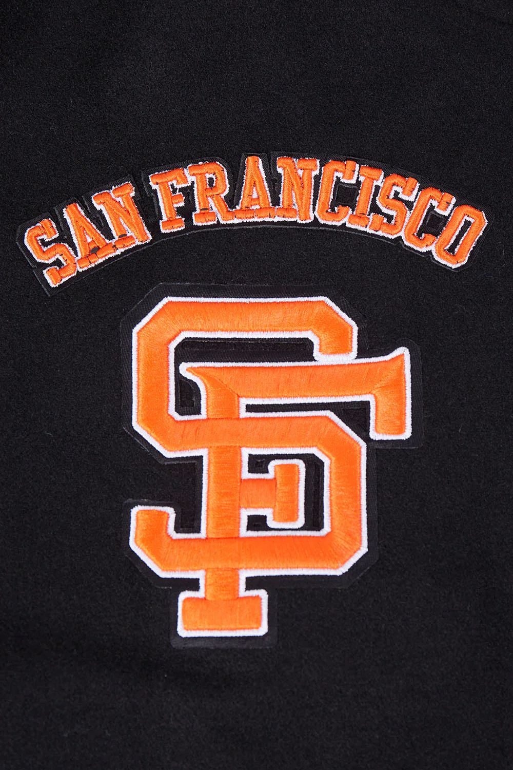 MLB SAN FRANCISCO GIANTS RETRO CLASSIC MEN'S RIB WOOL VARSITY JACKET (BLACK/ORANGE) - Image 6