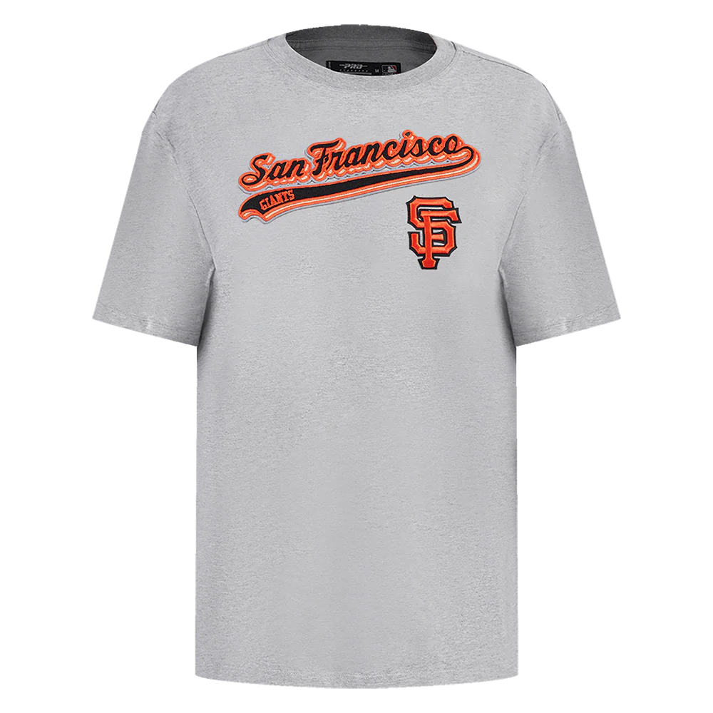 MLB SAN FRANCISCO GIANTS SCRIPT TAIL WOMEN'S BOYFRIEND TOP (HEATHER GREY)