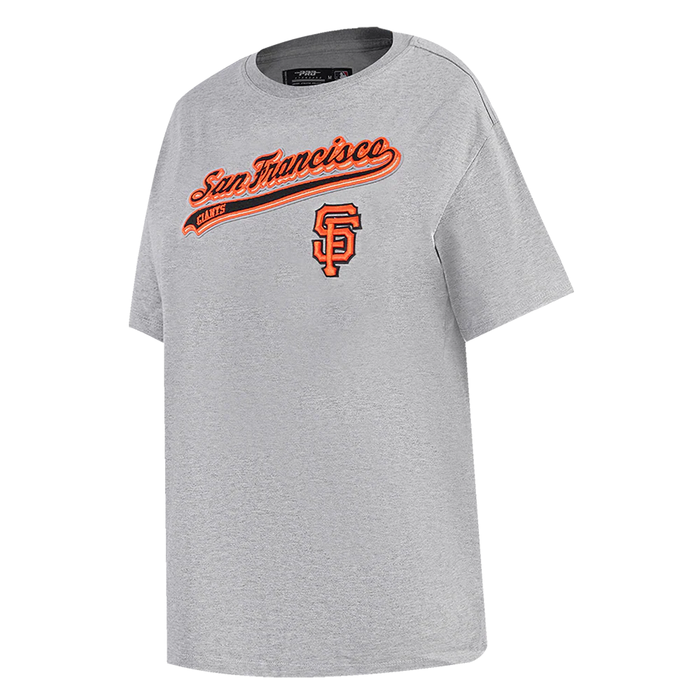 MLB SAN FRANCISCO GIANTS SCRIPT TAIL WOMEN'S BOYFRIEND TOP (HEATHER GREY) - Image 2