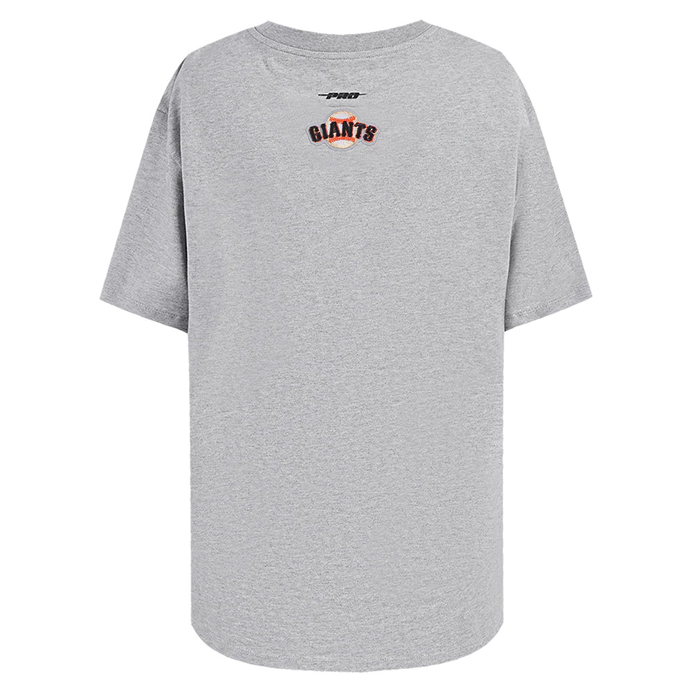 MLB SAN FRANCISCO GIANTS SCRIPT TAIL WOMEN'S BOYFRIEND TOP (HEATHER GREY) - Image 3