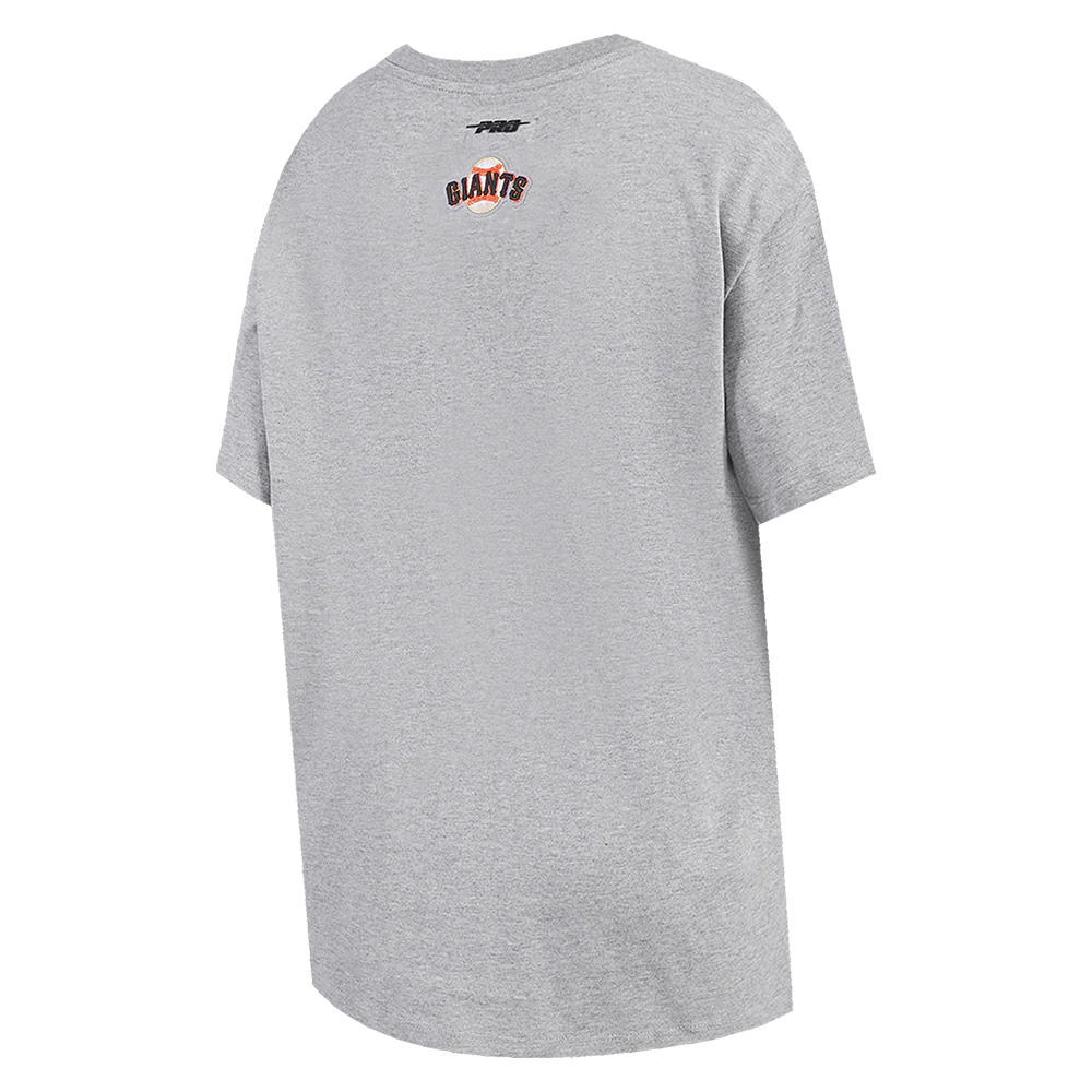 MLB SAN FRANCISCO GIANTS SCRIPT TAIL WOMEN'S BOYFRIEND TOP (HEATHER GREY) - Image 4